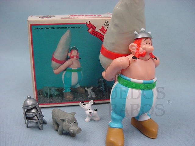 Brinquedo antigo Personagem Obelix da Estória em Quadrinhos Astérix o Gaules 12,00 cm de altura Década de 1980