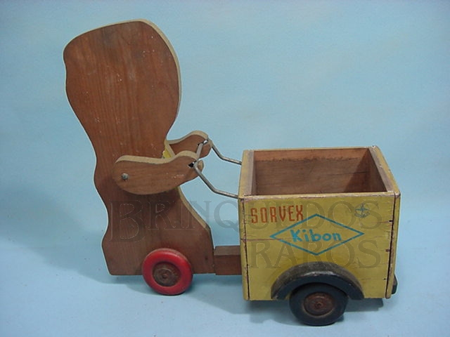 Brinquedo antigo Carrinho Sorvex Kibon Década de 1950 Falta o papel que revestia a figura