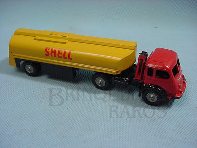 Brinquedo antigo Cavalo Mecânico Tracteur Routier Renault com carreta Shell Década de 1960