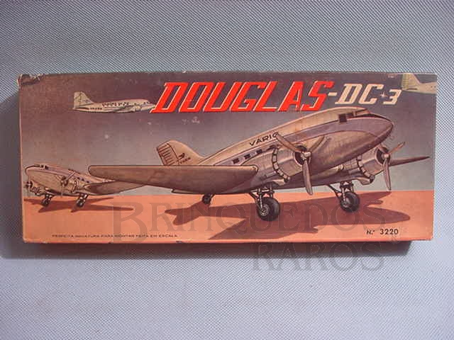 Brinquedo antigo Caixa do Kit do Avião Douglas DC 3 da Varig  Fabricado pela ATMA Brasil Década de 1960