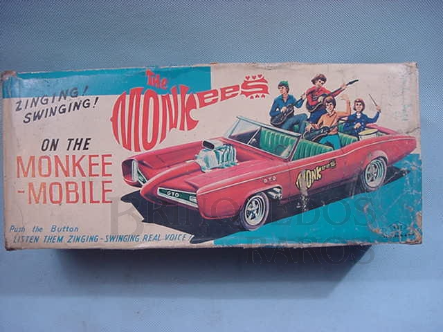 Brinquedo antigo Caixa do Carro dos Monkees Monkeemobille Fabricado pela Aoshin Japão na década de 1960