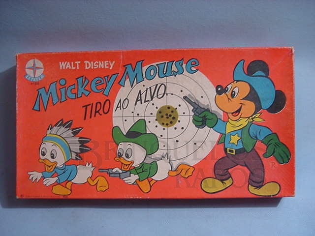 Brinquedo antigo Caixa do Jogo de Tiro ao Alvo do Mickey Walt Disney fabricado pela Estrela na década de 1960