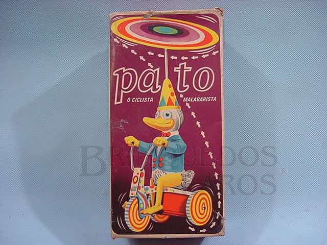 Brinquedo antigo Caixa do Brinquedo Pato Malabarista fabricado pela Estrela Brasil na década de 1970