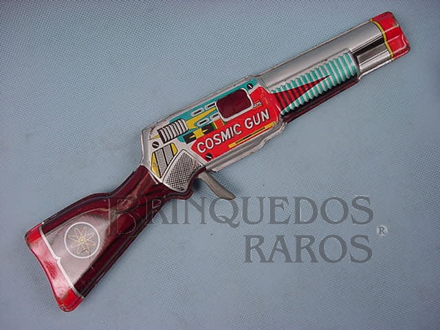 Brinquedo antigo Rifle Espacial Cosmic Gun com 30,00 cm de comprimento Década de 1970
