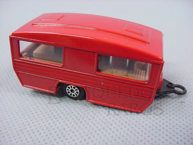 Brinquedo antigo Caravan Trailer vermelho Brazilian Corgi Jr Kiko Década de 1980
