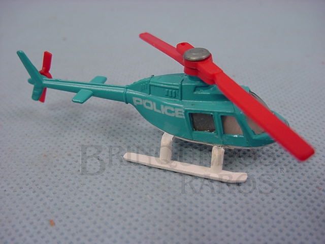 Brinquedo antigo Helicóptero Strombergs Jet Ranger Police Helicopter Corgi Jr