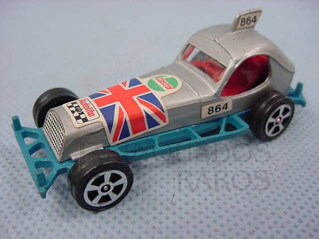 Brinquedo antigo Super Stock Car chassi azul Corgi Jr Whizzwheels