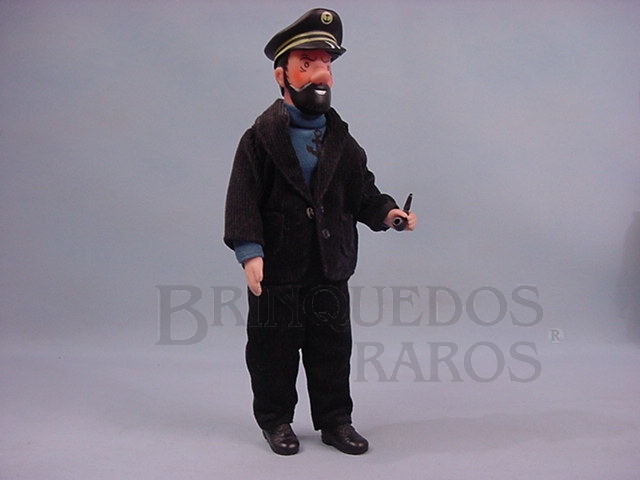 Brinquedo antigo Figura do Capitão Haddock série Tin Tin com 27,00 cm de altura Década de 1980