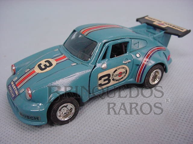 Brinquedo antigo Porsche Turbo azul Alfema década de 1980