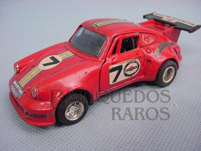 Brinquedo antigo Porsche Turbo vermelho Alfema década de 1980