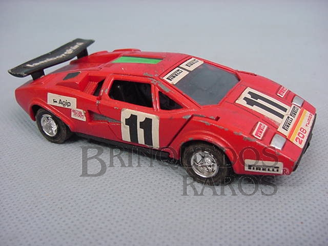 Brinquedo antigo Lamborguini Countach vermelha Alfema Década de 1980