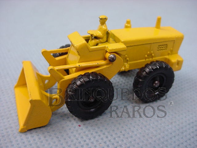 Brinquedo antigo Aveling Barford Tractor Shovel yellow driver Black Plastic Regular Wheels