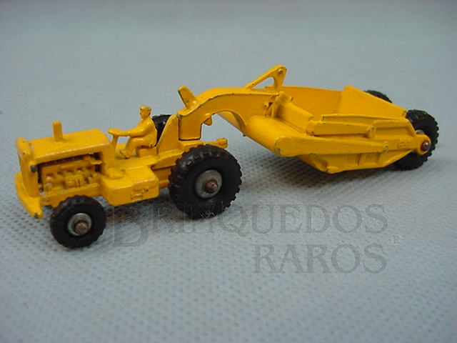 Brinquedo antigo Caterpillar Earth Scraper Série Major Packs Black Plastic Regular Wheels