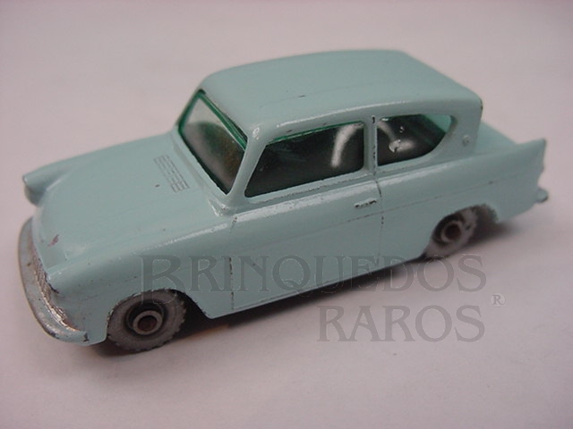 Brinquedo antigo Ford Anglia 1961 Silver Plastic Regular Wheels