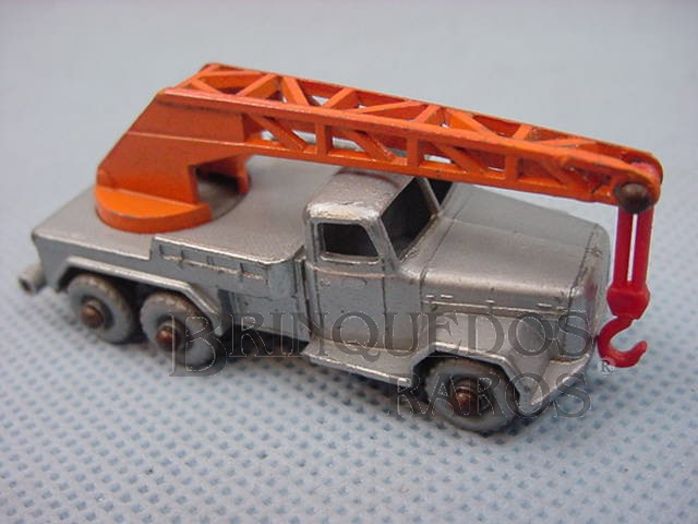 Brinquedo antigo Guindaste Magirus Deutz Six Wheel Crane Truck silver plastic Regular Wheels