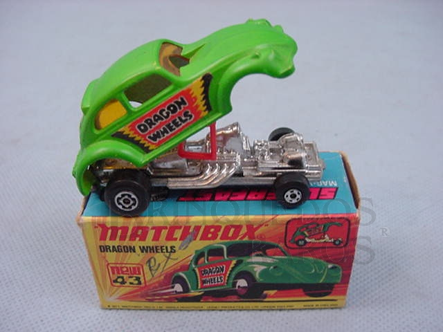 Brinquedo antigo Volkswagen Dragon Wheels Superfast verde
