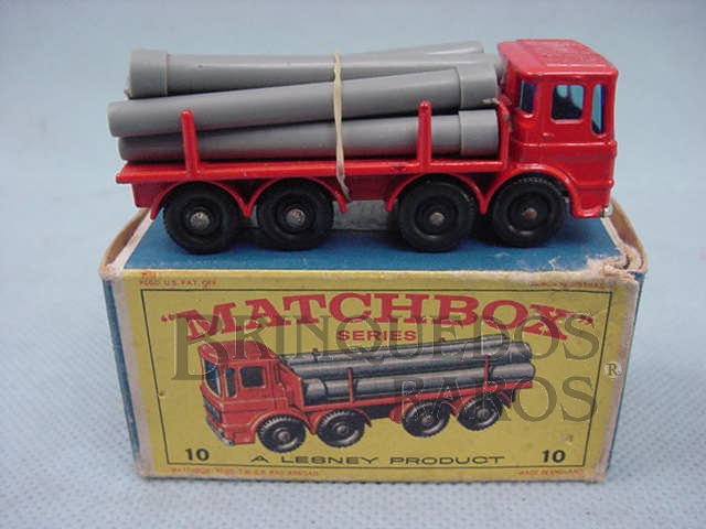 Brinquedo antigo Pipe Truck black plastic Regular Wheels