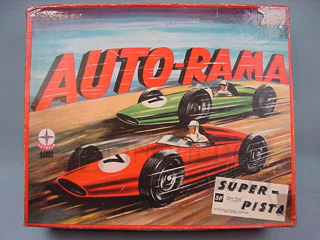 Brinquedo antigo Caixa do Autorama Super Pista fabricado pela Estrela Brasil Datado 1968