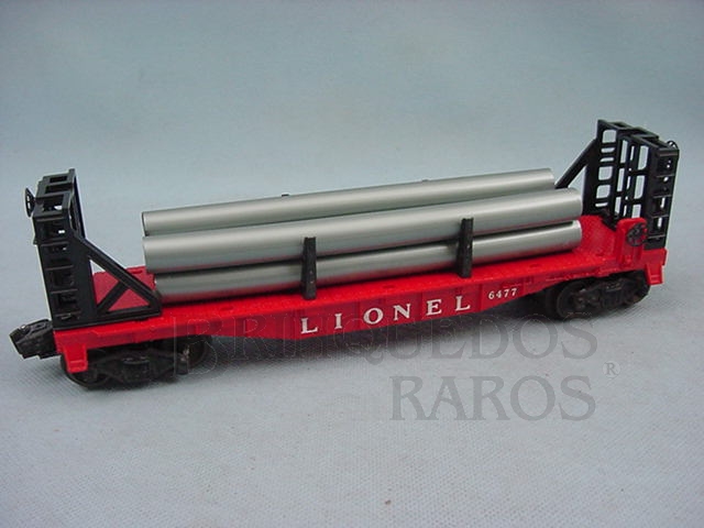 Brinquedo antigo Vagão 6477 Bulkhead Car whit Plastic Pipes Ano 1957 a 1958