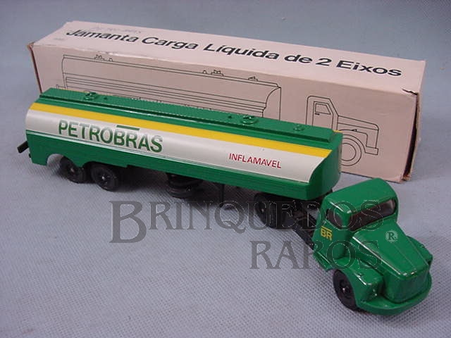 Brinquedo antigo Cavalo Mecânico Scania Vabis L111 com carreta Petrobras