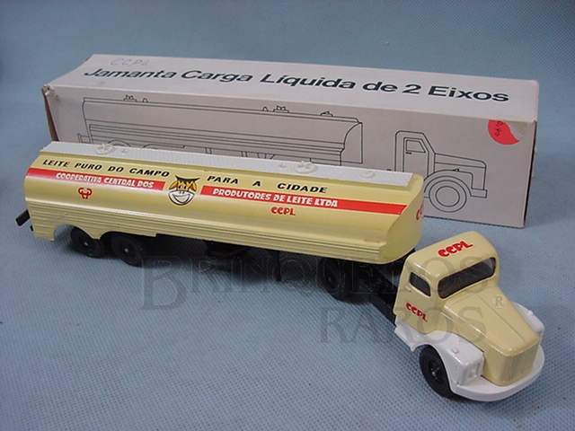 Brinquedo antigo Cavalo Mecânico Scania Vabis L111 com carreta CCPL carga líquida