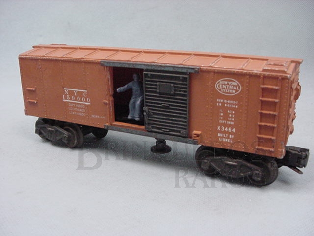 Brinquedo antigo Vagão X3464 N.Y.C. Box Car figura com movimento Ano 1952