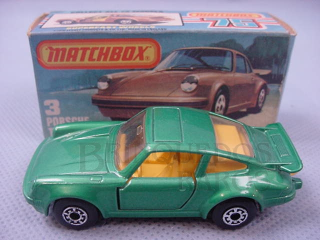 Brinquedo antigo Porsche Turbo Superfast verde metálico