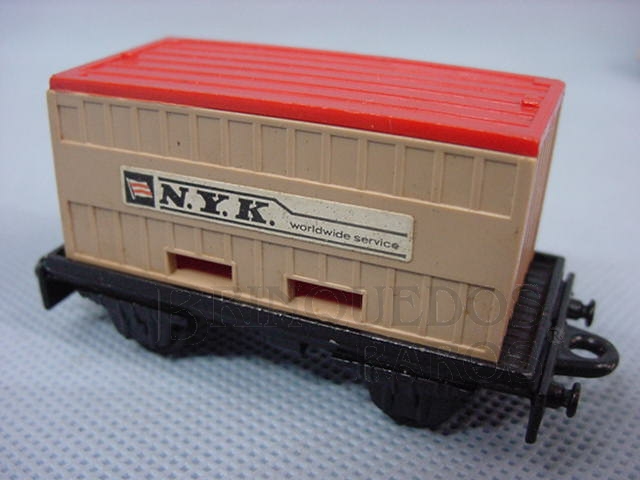 Brinquedo antigo Flat Car whit N.Y.K. Container Superfast