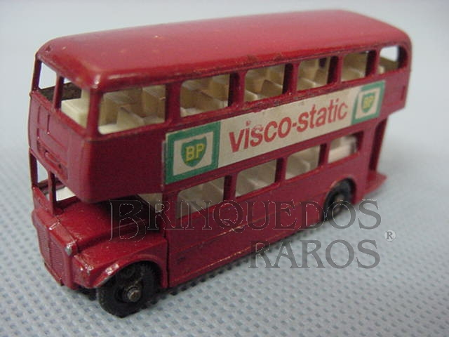 Brinquedo antigo Routermaster London Bus black plastic Regular Wheels Visco Static label