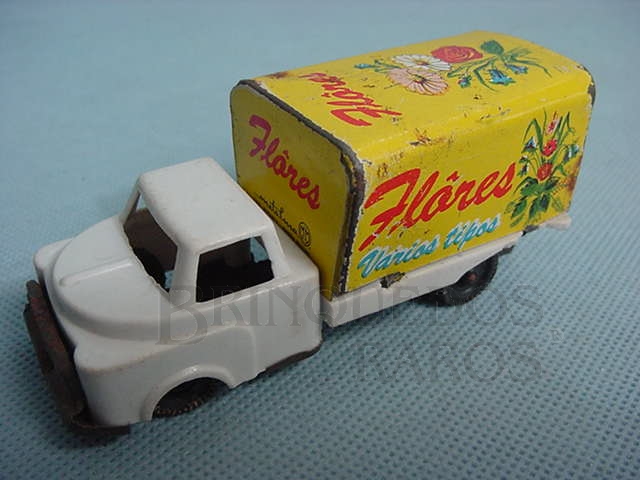Brinquedo antigo Caminhão Flores com 10,00 cm de comprimento Década de 1960