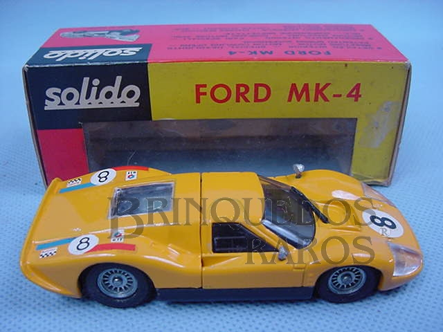 Brinquedo antigo Ford Mark IV Le Mans amarelo Fabricado pela Brosol Solido brésilienne Datado 2-1969