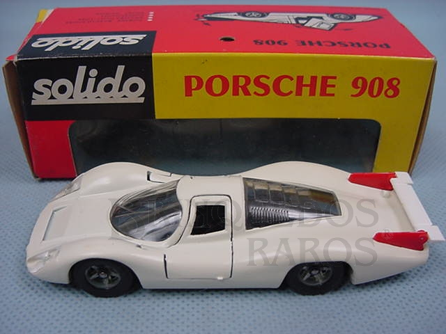 Brinquedo antigo Porsche 908 branco Datado 11-1969