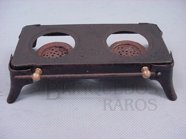 Brinquedo antigo Fogão de duas bôcas para Cozinha de Boneca Década de 1930