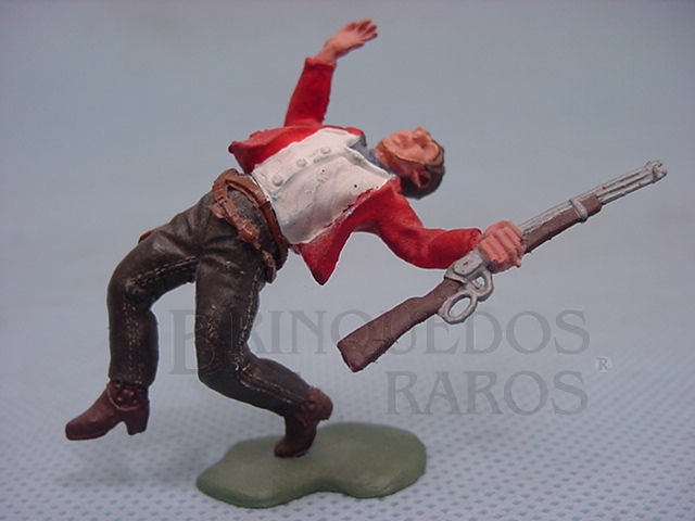 Brinquedo antigo Cowboy baleado Série Swoppet Década de 1970