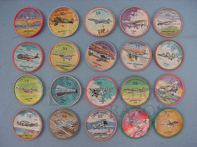 Brinquedo antigo Chapinhas Kibon da Aviação Brinde da década de 1960