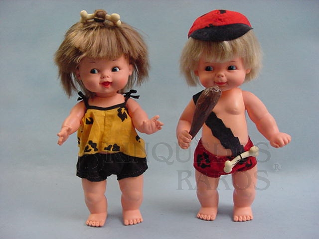 Brinquedo antigo Boneca Pedrita e Ban Ban 25,00 cm de altura completos Década de 1980