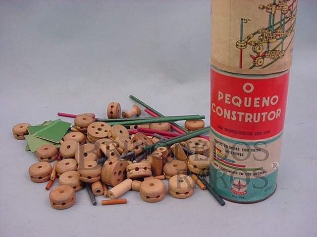 Brinquedo antigo Conjunto de Montar Pequeno Construtor Caixa 3  completo Década de 1960