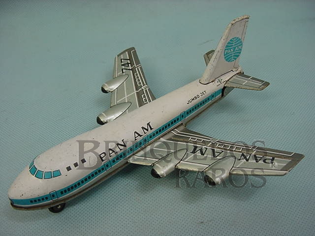 Brinquedo antigo Boeing 747 Pan Am com 17,00 cm de envergadura Década de 1970