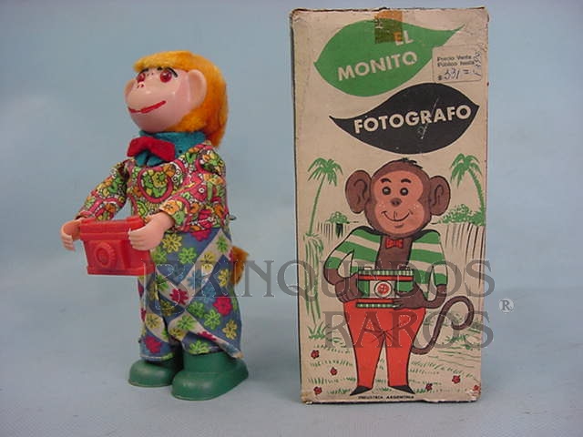 Brinquedo antigo Macaco El Monito Fotografo Década de 1970