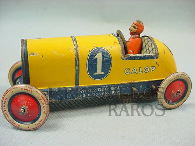Brinquedo antigo Carro Rennwagen Galop com 14,00 cm de comprimento Ano 1929