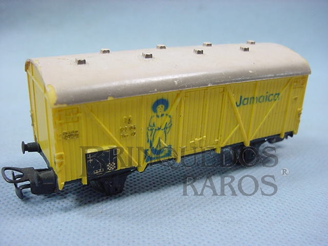 Brinquedo antigo Vagão furgão de dois eixos Banana Jamaica decoração pintada Década de 1960