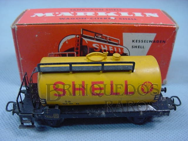 Brinquedo antigo Vagão tanque de dois eixos Shell linha DB Década de 1960