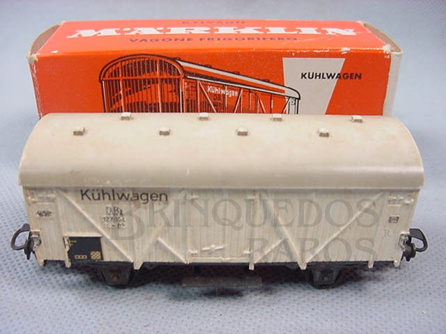 Brinquedo antigo Vagão frigorifico de dois eixos Kuhlwagen Decoração em decalcomania Década de 1960