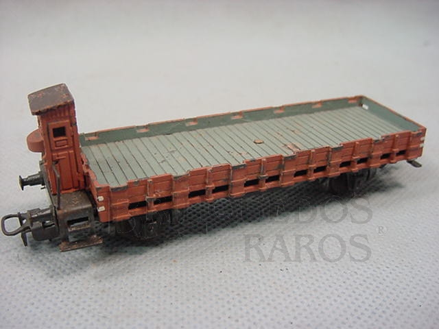 Brinquedo antigo Vagão Gondola com cabine de breque e dois eixos Década de 1960