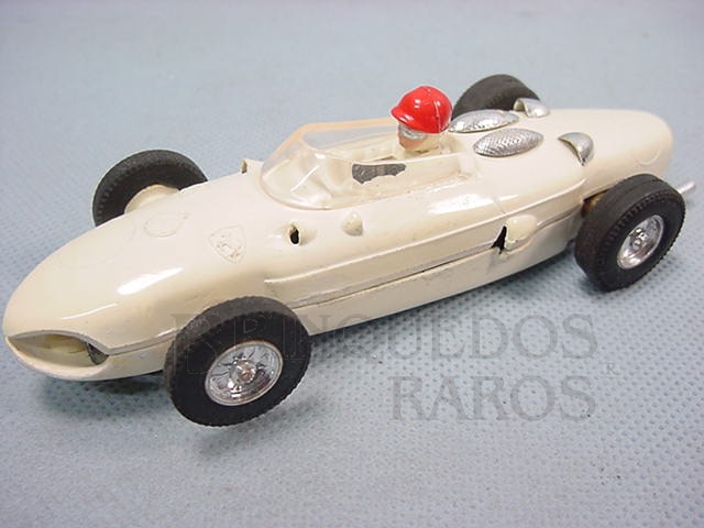 Brinquedo antigo Ferrari 156 Formula 1 Shark Nose branca