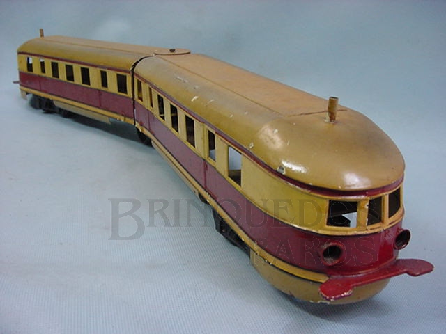 Brinquedo antigo Automotriz Diesel com duas unidades Triebwagen Número TW 12971 com 72,00 cm de comprimento Perfeito estado pintado a mão Ano 1932 a 1937