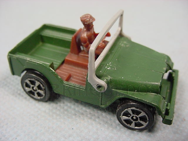 Brinquedo antigo Jeep Willys verde Corgi Jr Whizzwheels