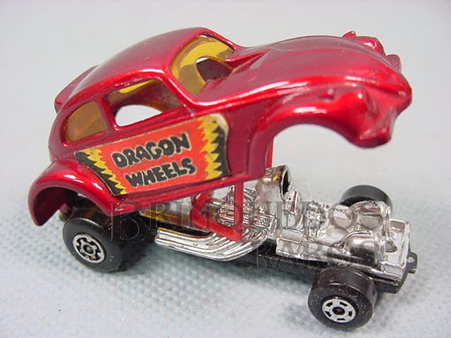 Brinquedo antigo Volkswagen Dragon Wheels Superfast vermelho