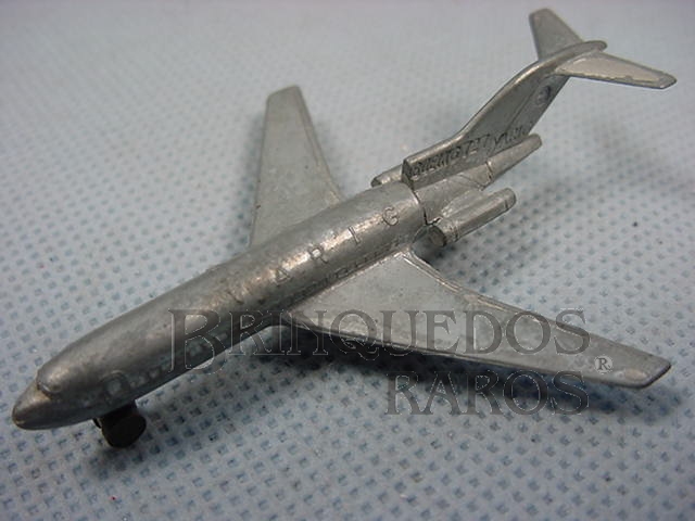 Brinquedo antigo Boeing 727 com 7,00 cm de comprimento Varig