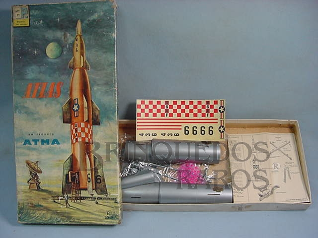 Brinquedo antigo Foguete Atlas Década de 1960